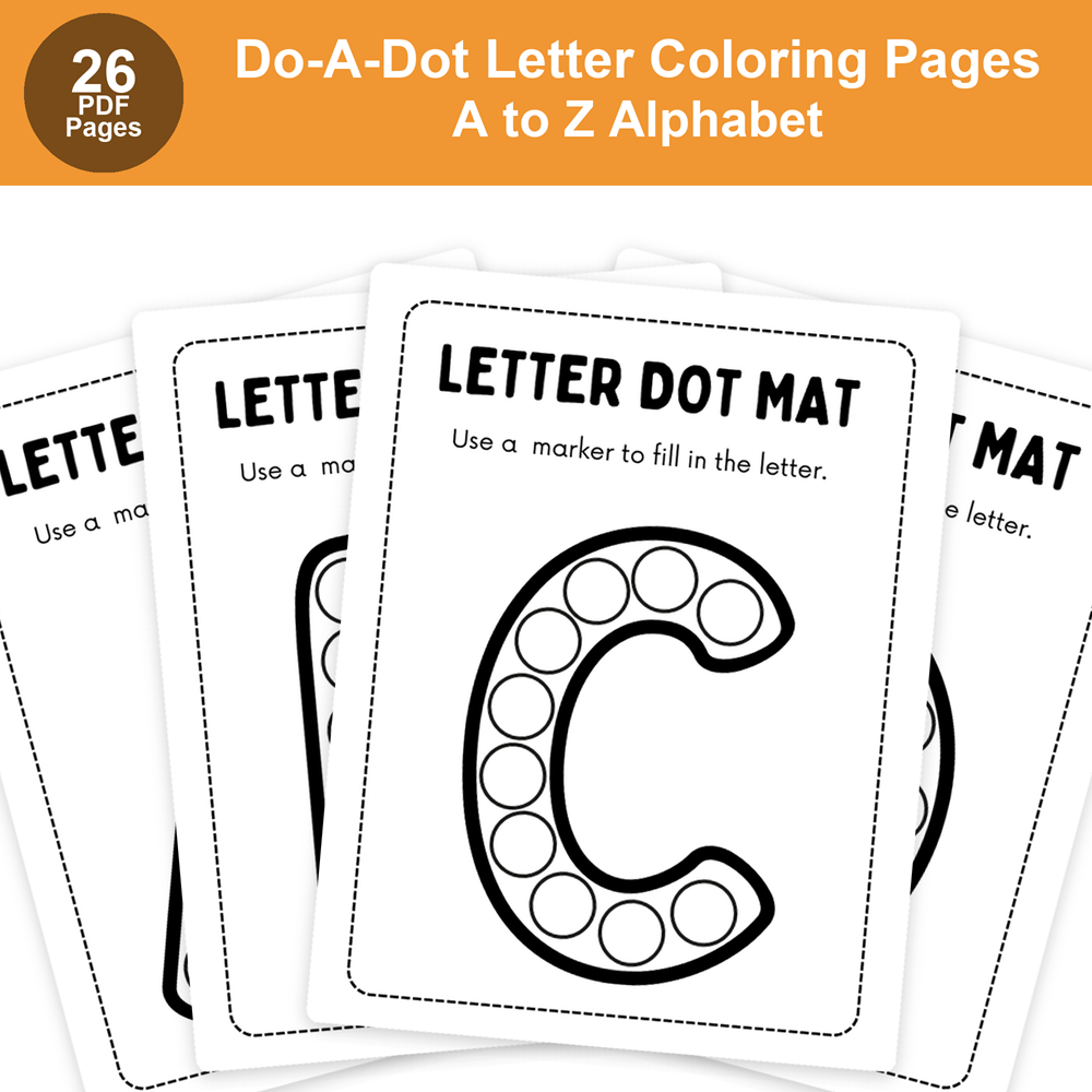 A to Z Alphabet Dot Marker Activity Sheets | Preschool Do-A-Dot Letter Coloring Pages | Toddler Fine Motor Skills Workbook Digital Download PDF