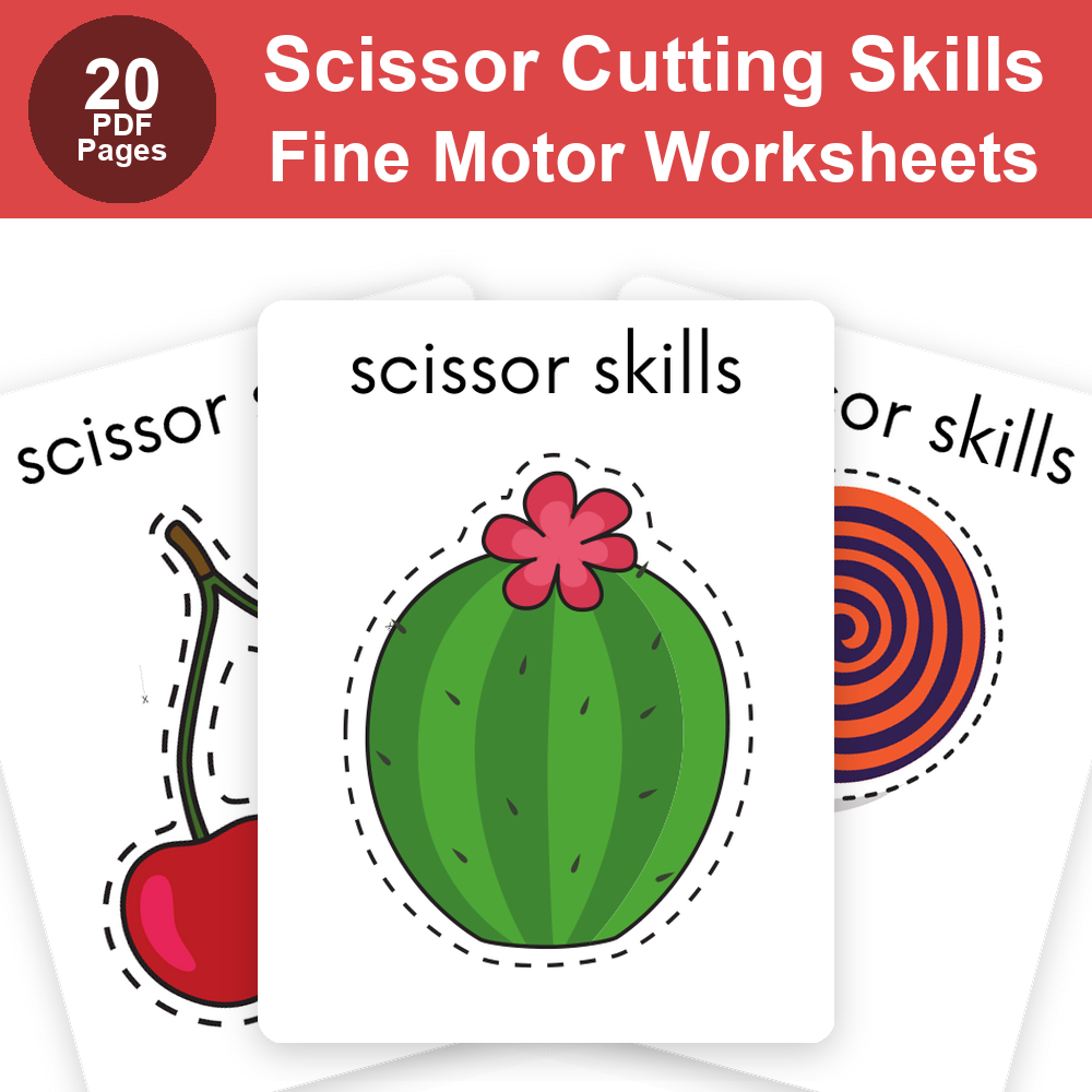 Scissor Skills Cutting Worksheets for Kids | Printable Fine Motor Practice