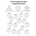 Color the Object by Shape Worksheets | Printable Shape Recognition with Answer Key Activity