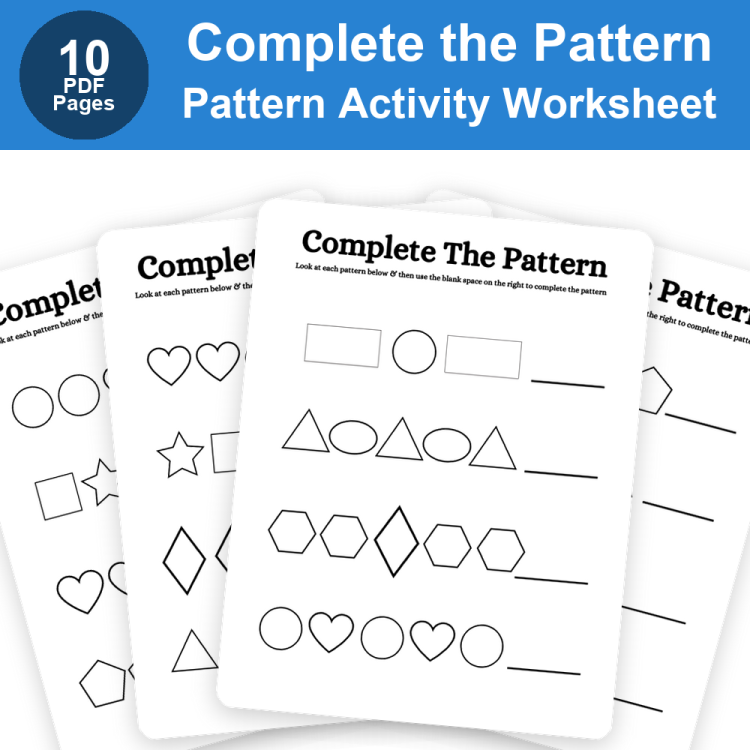 Complete the Pattern Activity Worksheet | Printable Pattern Practice for Kids