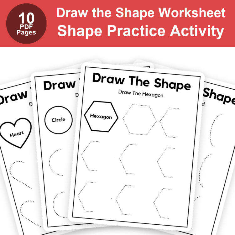 Draw the Shape Activity Worksheet | Fun Shape Practice for Children