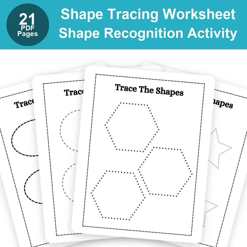 Trace the Shapes Worksheet | Printable Shape Tracing Practice for Kids