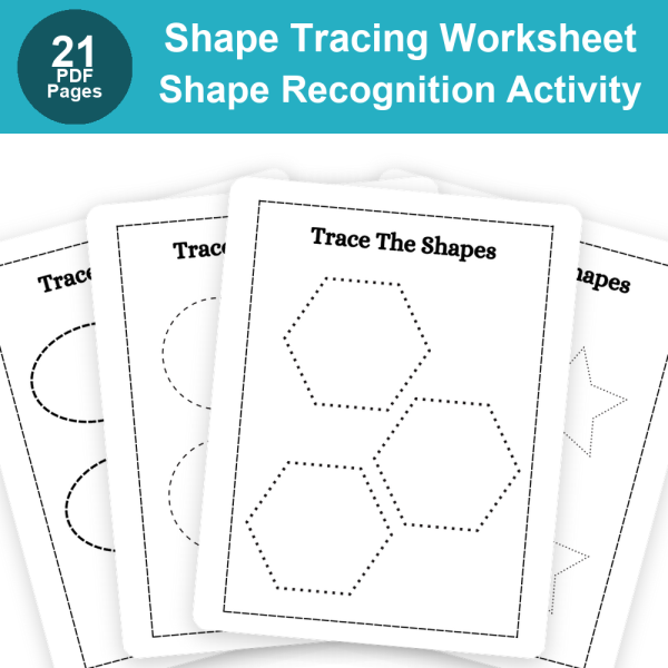 Trace the Shapes Worksheet | Printable Shape Tracing Practice for Kids