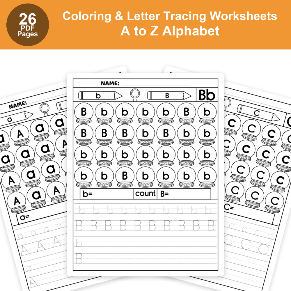 A-Z Letter Tracing & Phonics Worksheet | Identify, Circle & Color Beginning Sounds