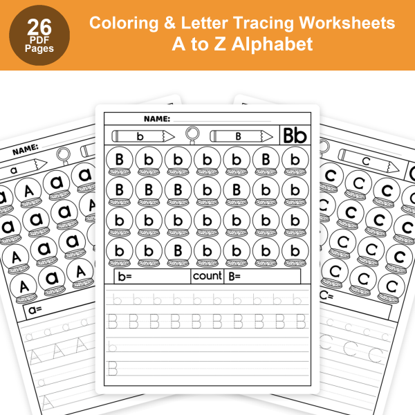 A-Z Letter Tracing & Phonics Worksheet | Identify, Circle & Color Beginning Sounds