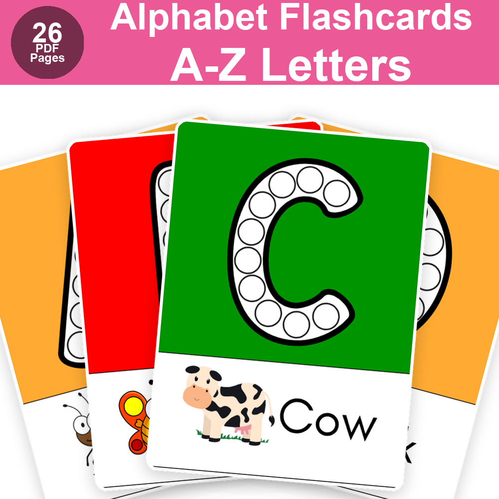 Alphabet Letters Printable Flashcards for Preschool & Kindergarten | A-Z Learning Cards