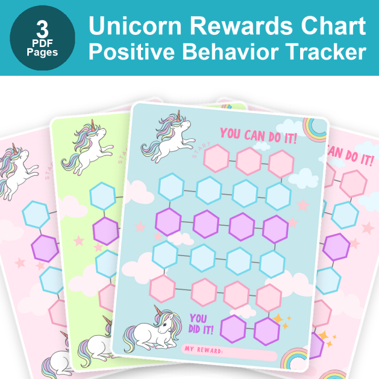 You Can Do It Unicorn Rewards Chart Printable | Positive Behavior Tracker