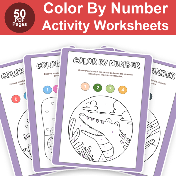 Color by Number Activity Worksheets | Fun Number Recognition Coloring Pages