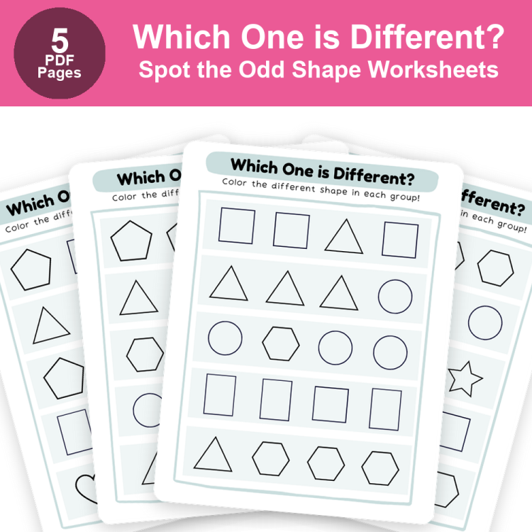 Which One is Different? | Spot the Odd Shape Worksheets | Visual Discrimination Activity for Kids