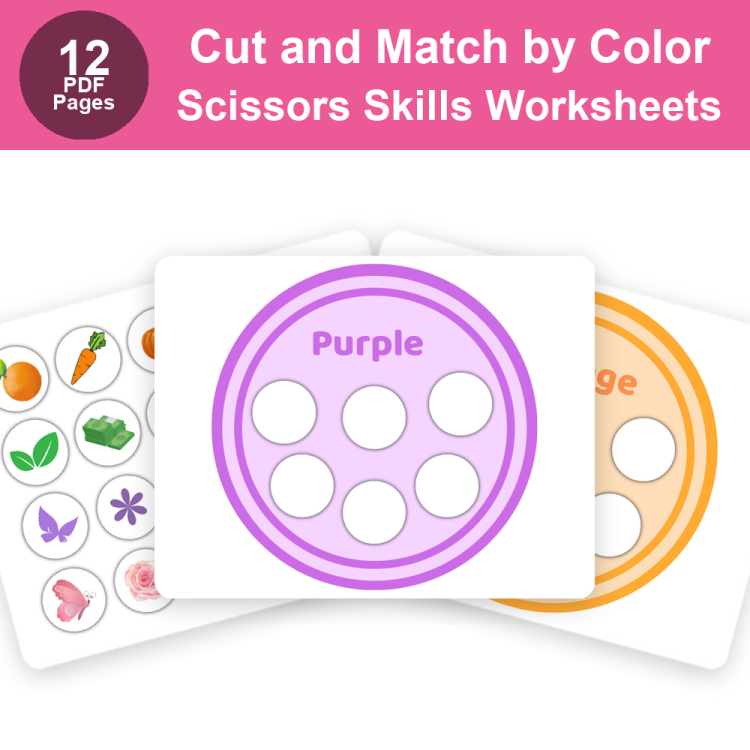 Scissors Skills: Cut and Match by Color Activity