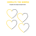 Complete the Shapes & Paint Them | Fun Shape Recognition Worksheets