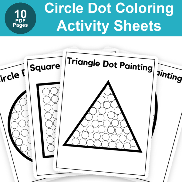 Circle Dot Painting Activity Sheets for Preschool & Kindergarten