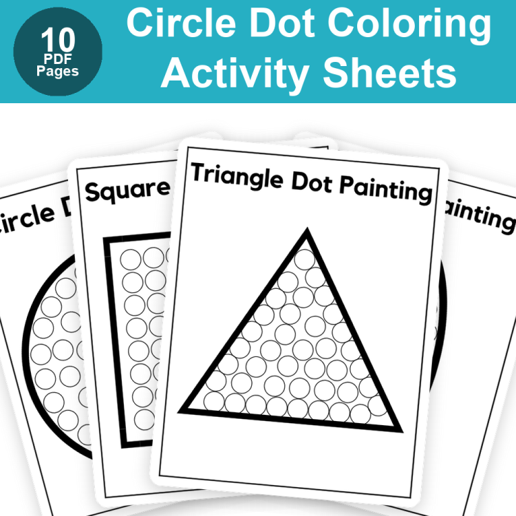 Circle Dot Painting Activity Sheets for Preschool & Kindergarten