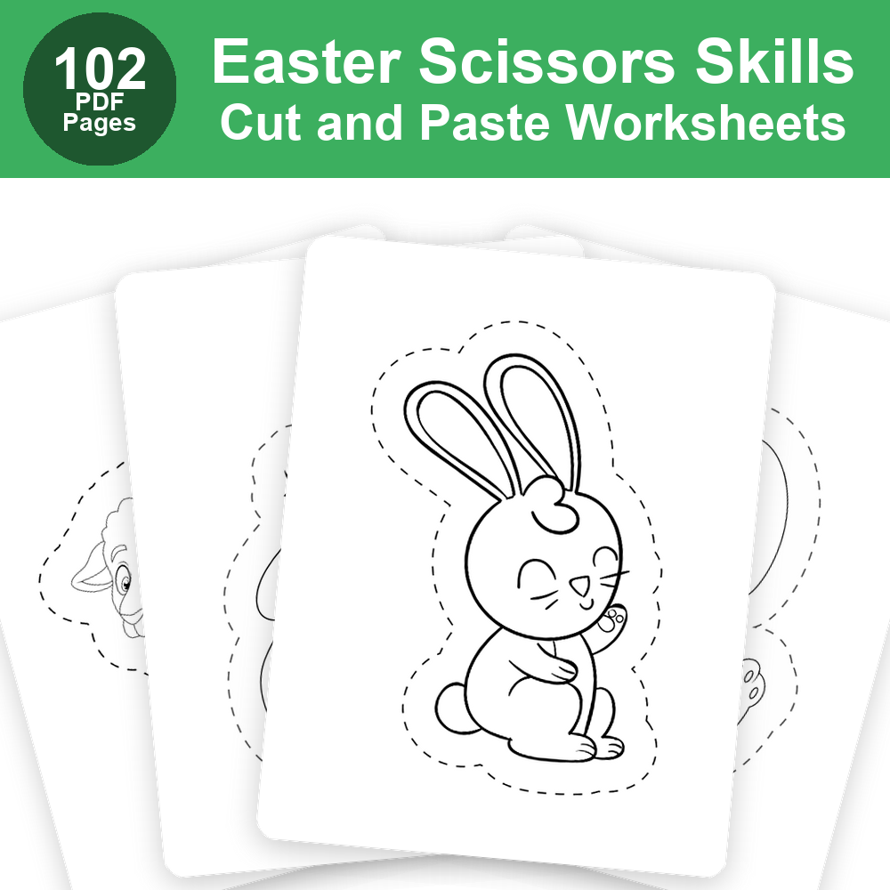 Easter Scissors Skills Activity Workbook | Cut and Paste Worksheets
