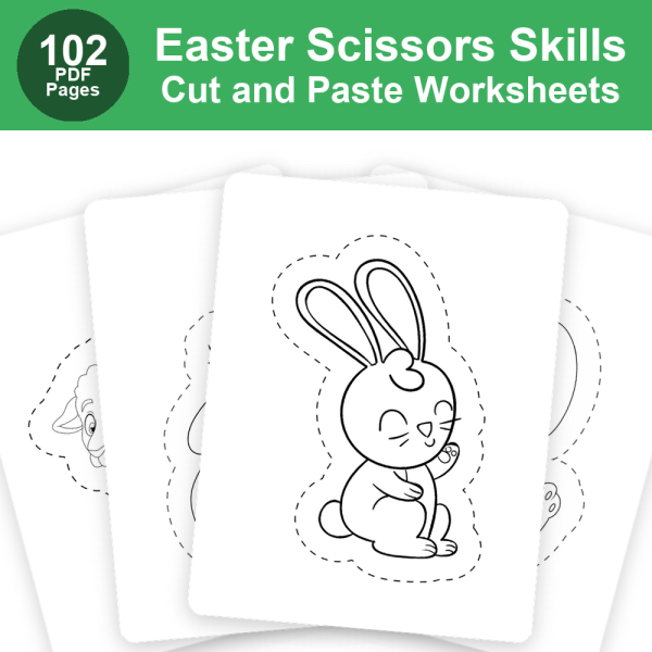Easter Scissors Skills Activity Workbook | Cut and Paste Worksheets