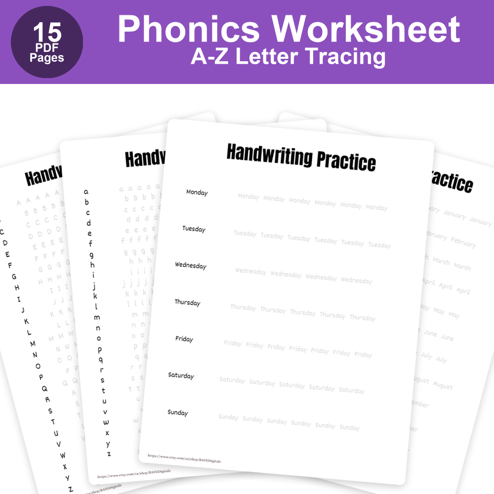 Handwriting Practice Worksheets for Kids | Letter Tracing & Writing Skills Activities