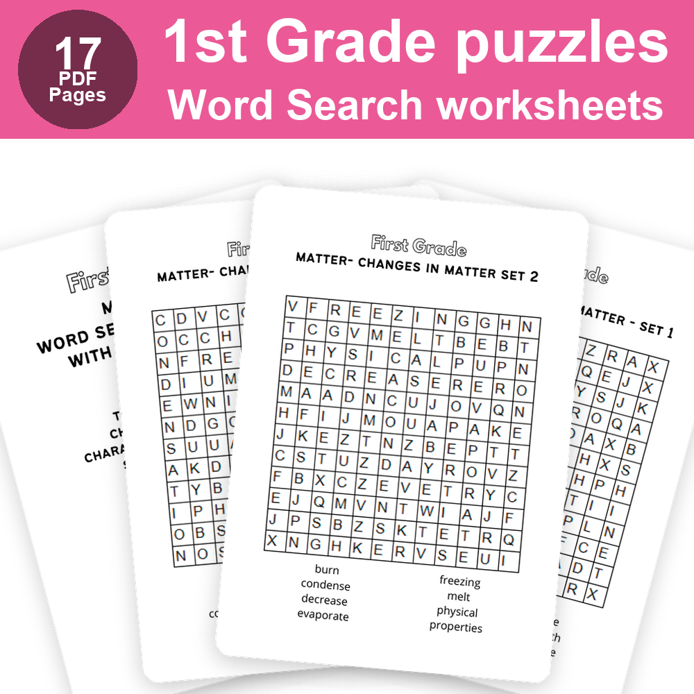 1st Grade Word Search Worksheets | Printable Puzzle Activities