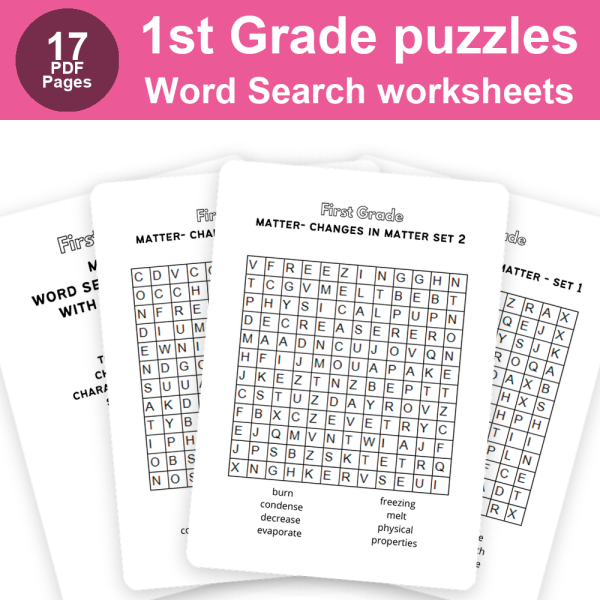 1st Grade Word Search Worksheets | Printable Puzzle Activities