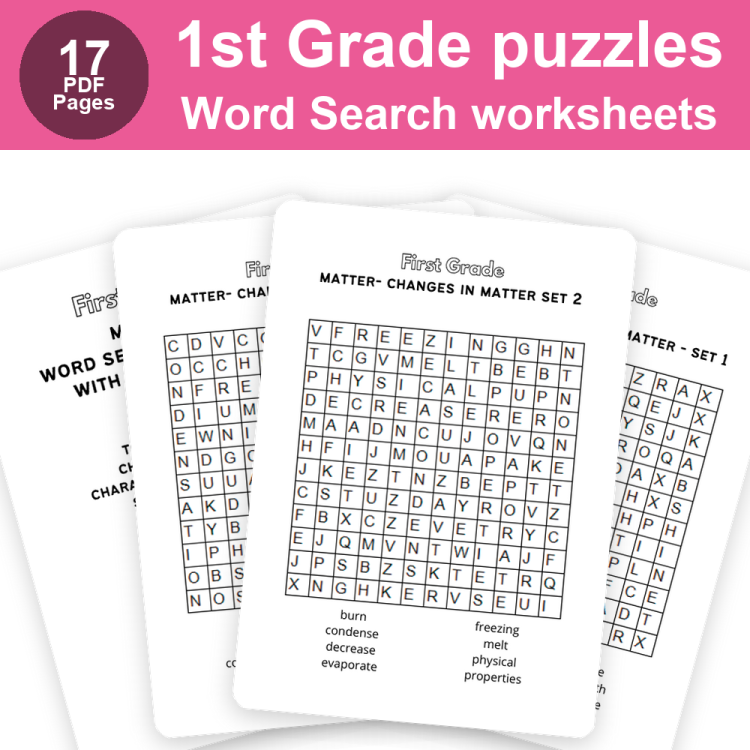 1st Grade Word Search Worksheets | Printable Puzzle Activities