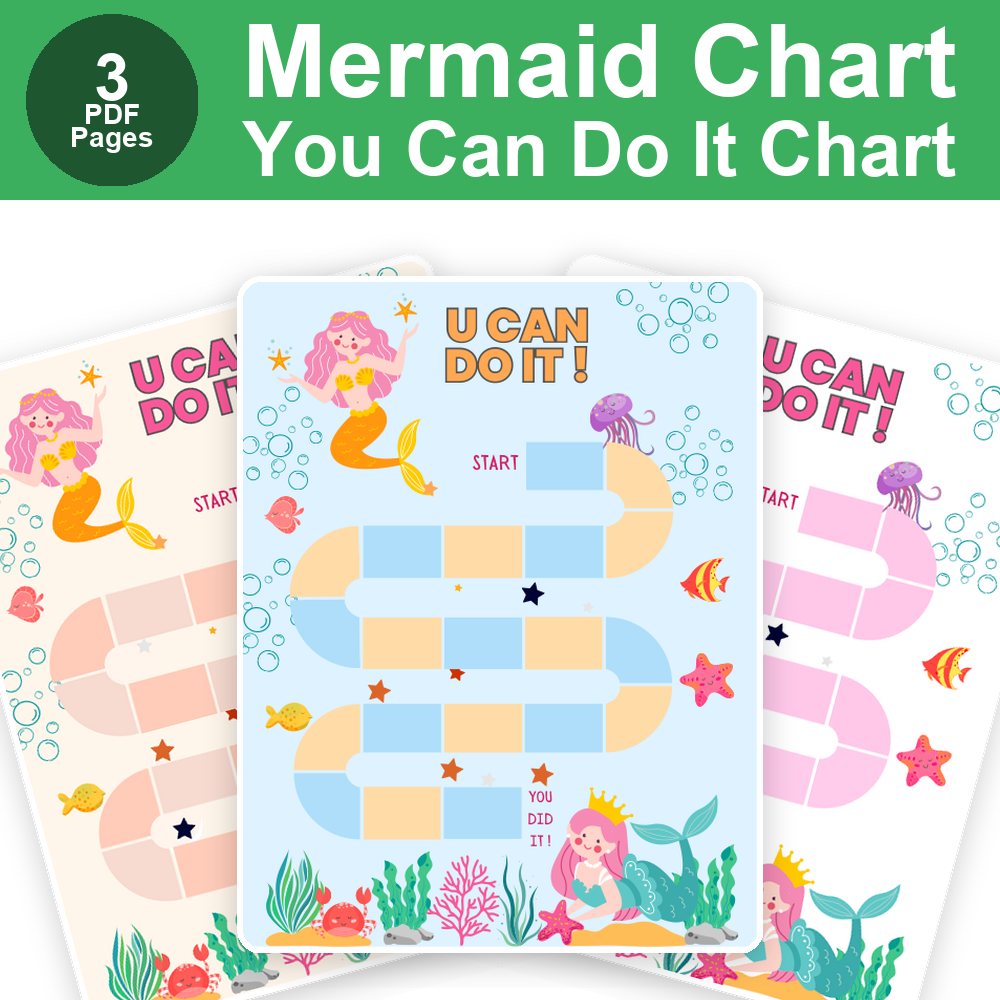 Mermaid Chart | You Can Do It Behavior Reward Chart Printable