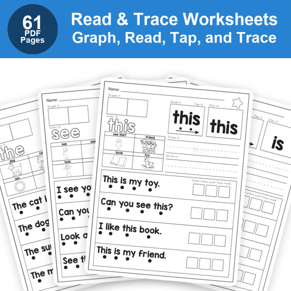 Read & Trace Worksheets | Graph, Read, Tap, and Trace